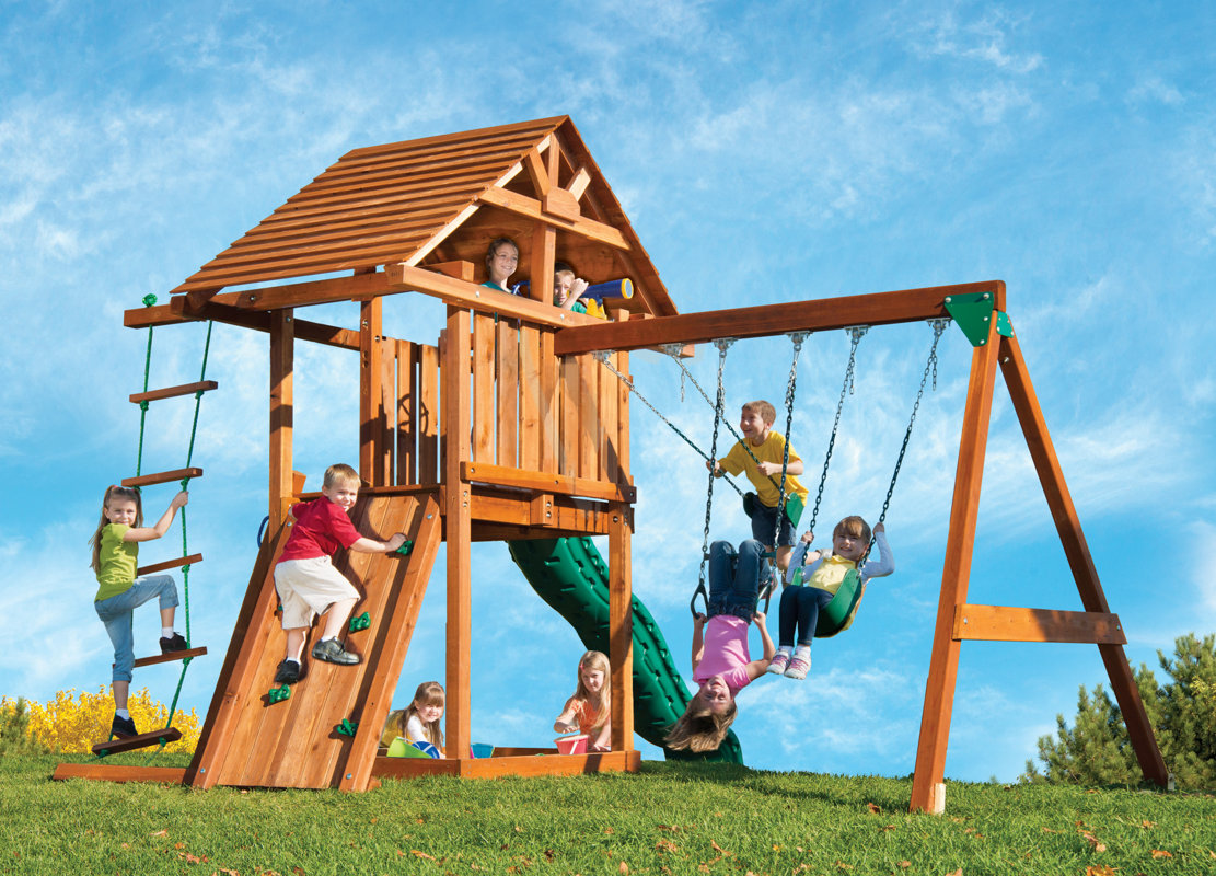 Kids Creations Kids Creation Redwood Circus 3 Swing Set & Reviews | Wayfair