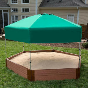 Telescoping 7 ft. Hexagon Sandbox Cover and Canopy