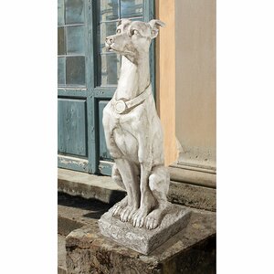 Art Deco Whippet Greyhound Sentinel Dog Statue