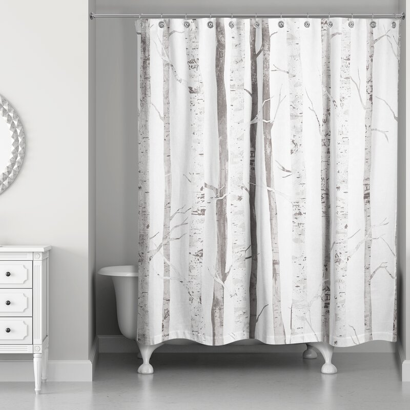 Foundry Select Bain Birch Trees Shower Curtain | Wayfair