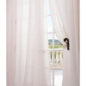 Apollo Solid Sheer Thermal Tab Top Single Curtain Panel