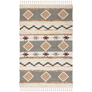 Aten Hand Knotted Wool Ivory Area Rug