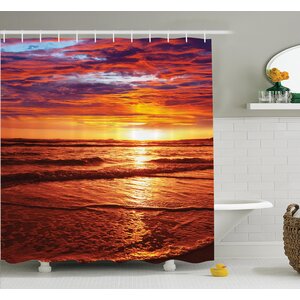 Nautical Sea Sunset Twilight Shower Curtain Set