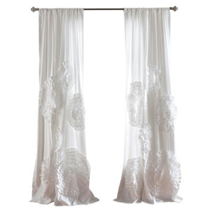 Lazerte Solid Sheer Rod Pocket Single Curtain Panel