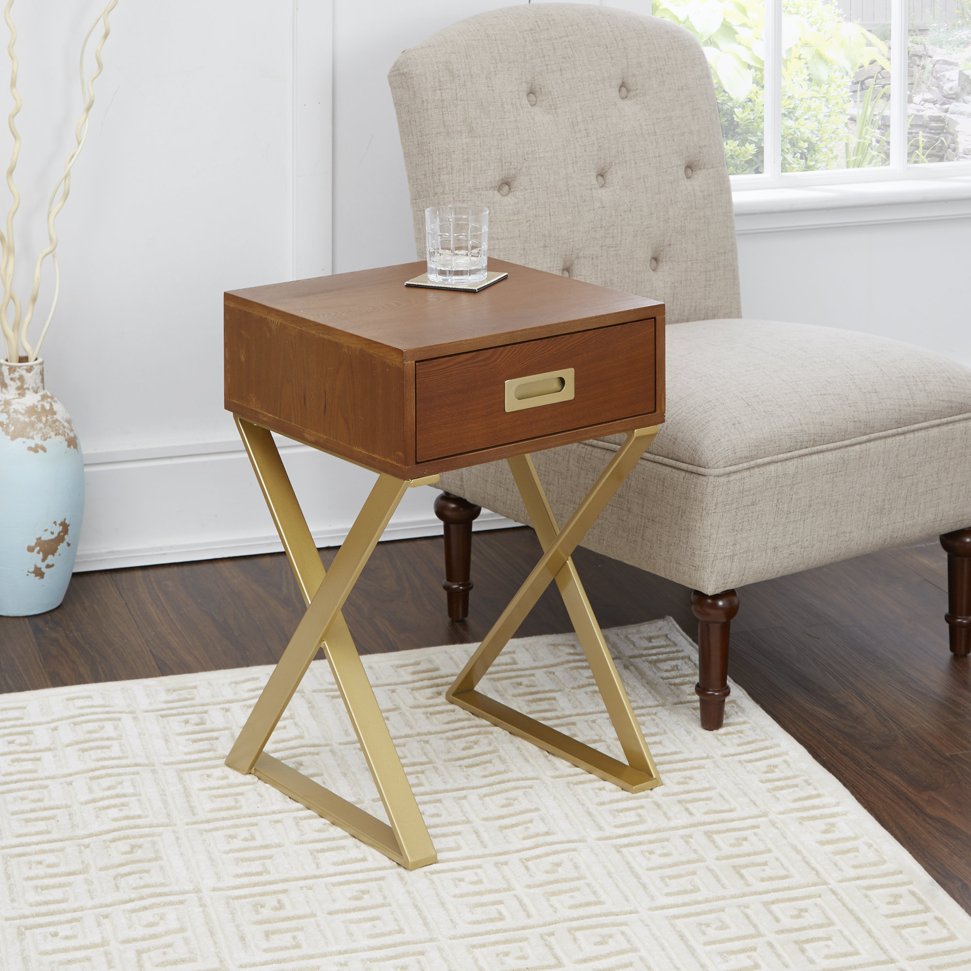 Mercer41 Merlin X Base End Table With Storage Wayfair