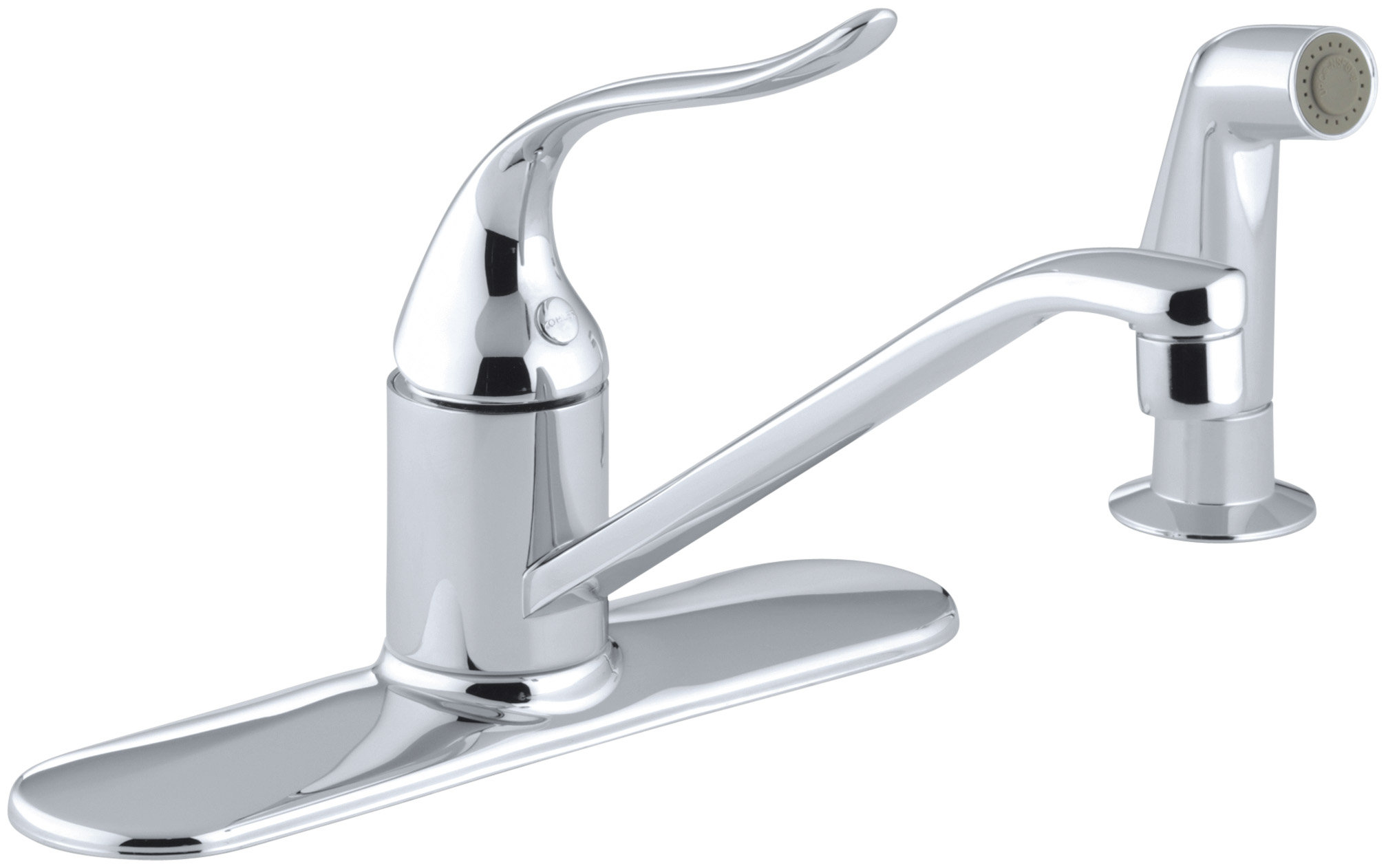 Kohler Cais Three Hole Kitchen Sink Faucet With 8 1 2 Spout Kohler Cais Three Hole Kitchen Sink Faucet With 8 1 2 Spout Matching Finish Sidespray Ground Joints And Lever Handle Wayfair