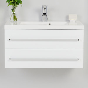 80 cm Wandbefestigter Waschbeckenunterschrank Al..