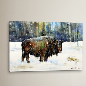 Neihart Bison Painting Print on Wrapped Canvas