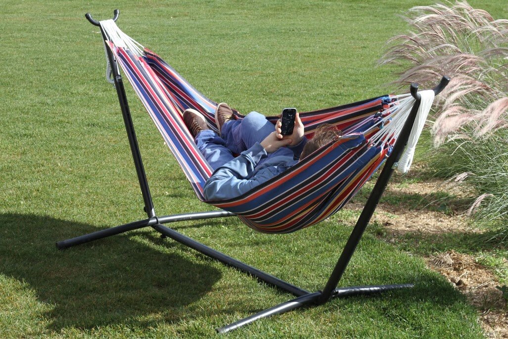 Vivere Hammocks Double Polyester Hammock with Stand & Reviews | Wayfair