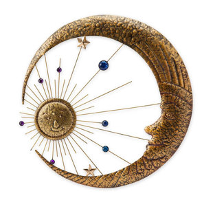 Outdoor Sun Moon Wall Decor Wayfair Celestial Sun And Moon Metal Wall Décor