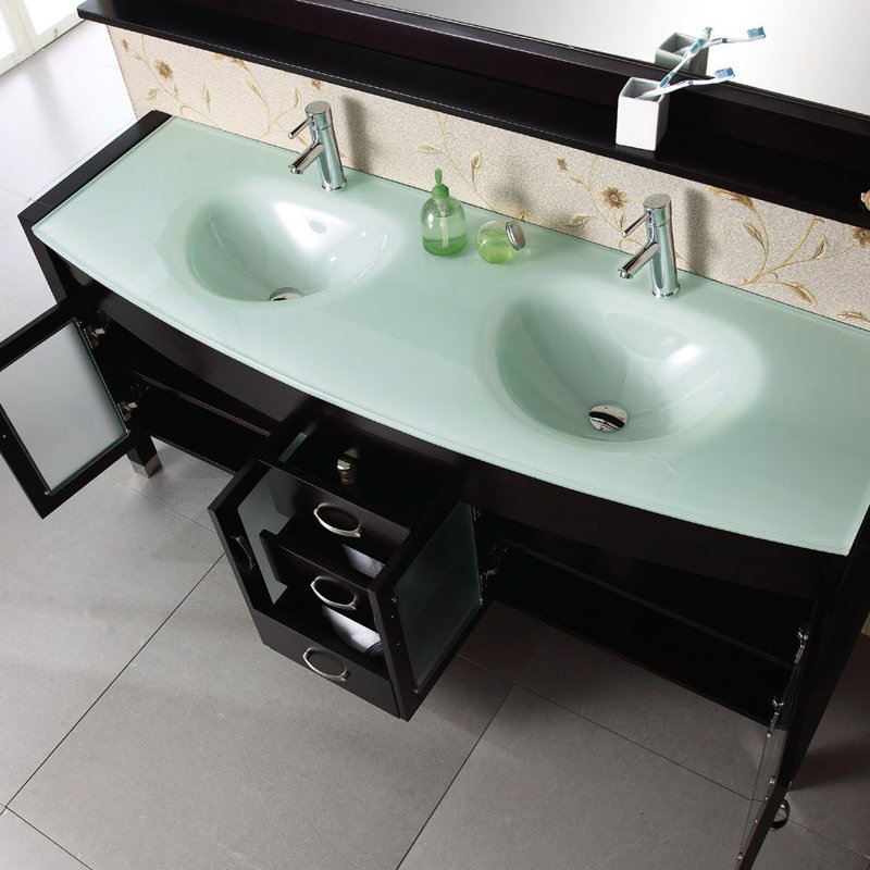 Kokols 63" Double Bathroom Vanity Set with Mirror ...