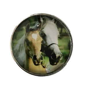 Pair of Horse Glass Mushroom Knob