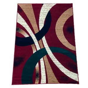 Abstract Red Area Rug