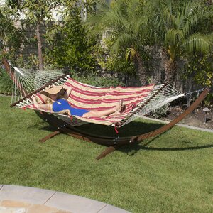 Willing Wooden Curved Arc Hammock with Stand