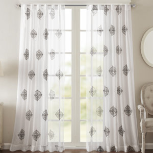 Massa Geometric Sheer Rod Pocket Single Curtain Panel