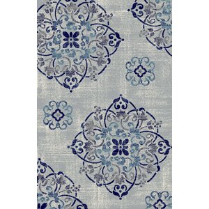 Clarice Medallion Gray/Navy Area Rug