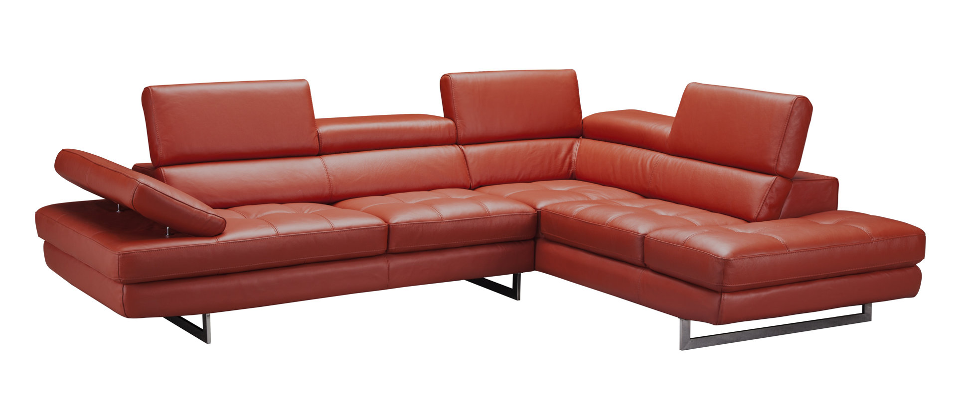Orren Ellis Carolyn Leather Sectional & Reviews Wayfair.ca