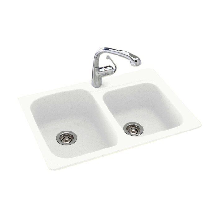 Swanstone Kitchen Sinks 33 L X 22 W Double Basin Drop In Kitchen Sink