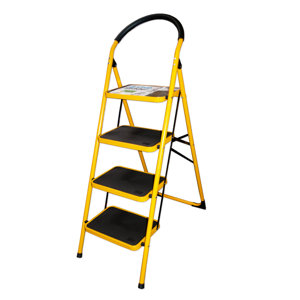 4-Step Metal Step Ladder with 300 lb. Load Capacity