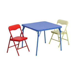 Kids Folding Table And Chairs Wayfair River Folding Kids 3 Piece Writing Table And Chair Set