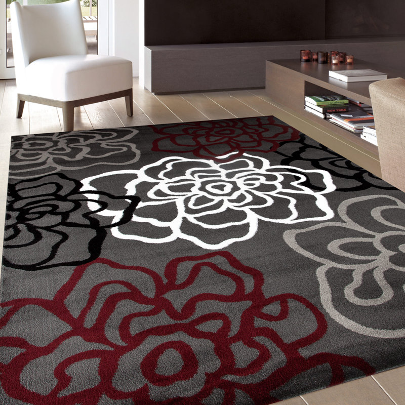 Winston Porter Sharen Red Gray Area Rug Reviews Wayfair Sharen Red Gray Area Rug