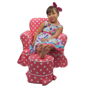 Paula Kids Club Chair and Ottoman by Fun Furnishings