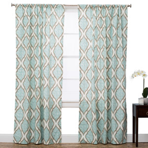 Charleston Geometric Semi-Sheer Rod Pocket Single Curtain Panel