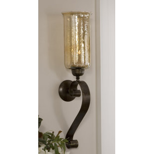 Candle Sconces You Ll Love Wayfair Reitman Gl And Metal Wall Sconce