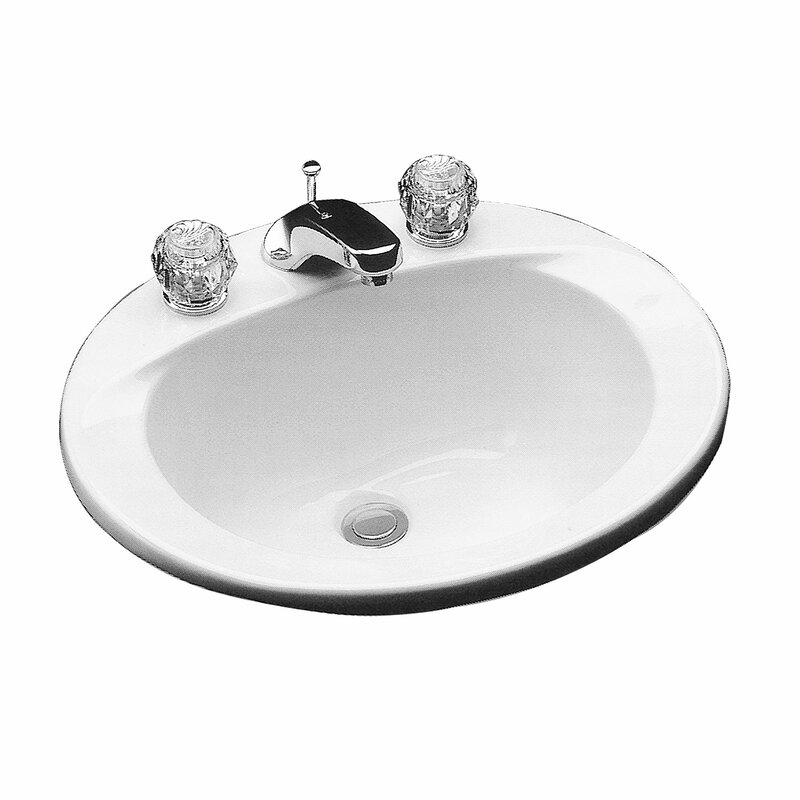Ceramic Oval Drop In Bathroom Sink With Overflow