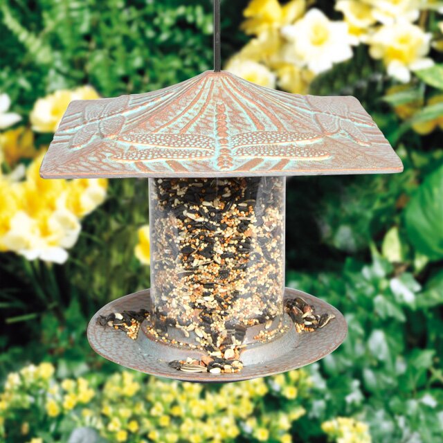 Whitehall Products Dragonfly Tube Bird Feeder | Wayfair