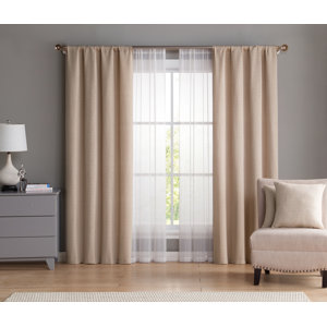 Belton Solid Room Darkening Rod Pocket Curtain Panels (Set of 2)