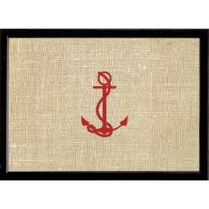 Horizontal Red Stamped Anchor Bulletin Board