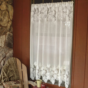 Champlain Graphic Print & Text Sheer Rod pocket Single Curtain Panel