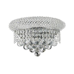 Chatteris 2-Light Clear Crystal Empire Wall Sconce
