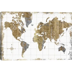 'Gilded Map' Graphic Art Print