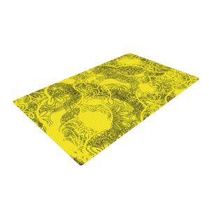 Patternmuse Mandala Lemon Yellow Area Rug