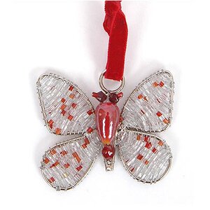 Hand Beaded Butterfly Ornament (Set of 6)