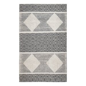 Hand-Woven Black/White Area Rug