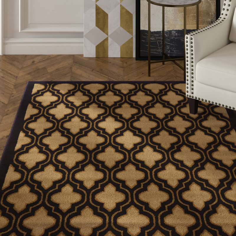 Mercer41 Lotz Yellow/Black Area Rug Wayfair