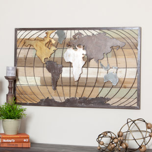 World Map Metal Wall Decor Wayfair Marco World Map Wall Decor