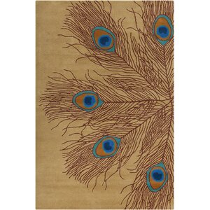 Inara Hand Tufted Wool Brown/Blue Area Rug