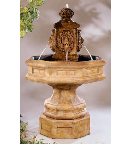 Henri Studio Lion Concrete Classic Waterfall Fountain & Reviews | Wayfair