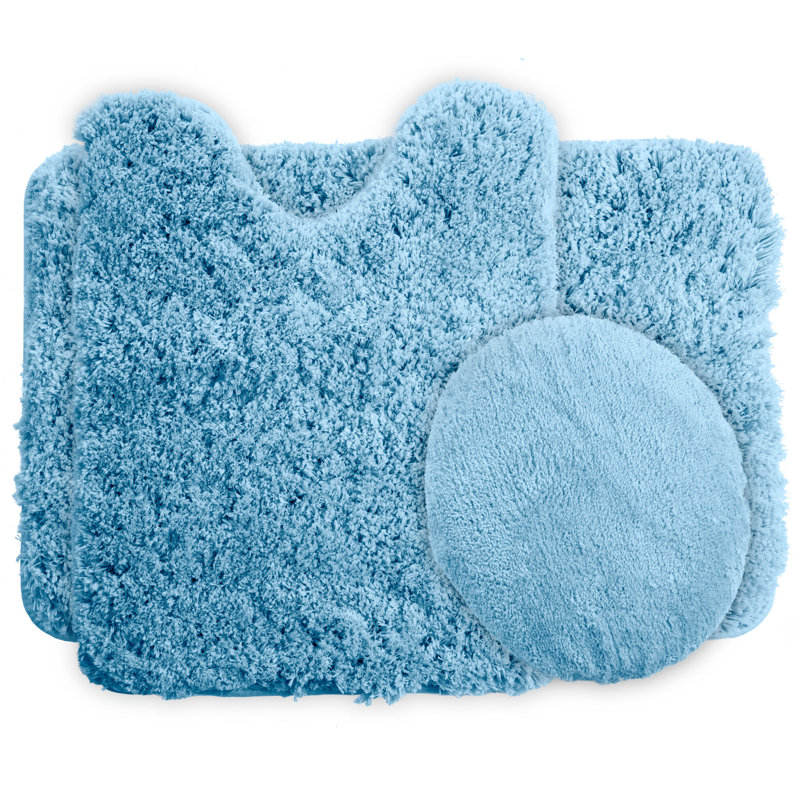 Lavish Home 3 Piece Super Plush Non Slip Bath Rug Set Reviews 3 Piece Super Plush Non Slip Bath Rug Set