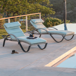Alfonso Chaise Lounge with Cushion (Set of 2)
