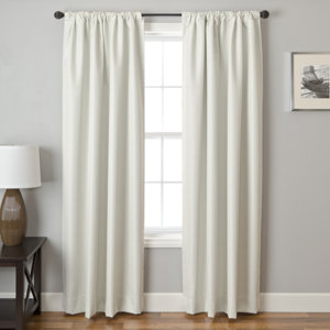 Mural Solid Semi-Sheer Rod Pocket Single Curtain Panel