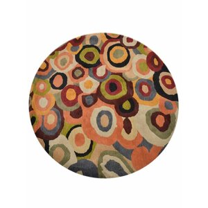 Jalisa Hand-Tufted Wool Green/Red/Orange Area Rug