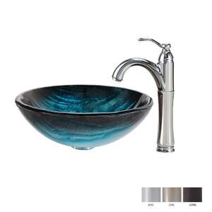 Ladon Glass Circular Vessel Bathroom Sink