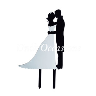 black wedding cake toppers