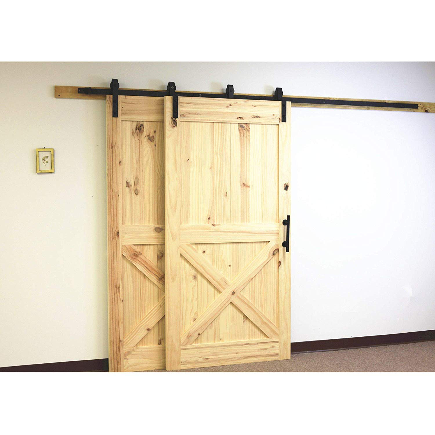 Wayfair Homacer Sliding Single Track Byp Double Door Straight Our Sites
