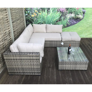 Rattan Effect Garden Furniture Wayfair Co Uk Artus 5 Seater Rattan Effect Sofa Set